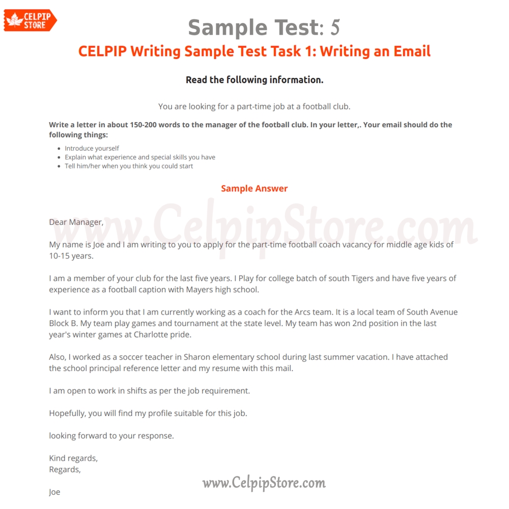 CELPIP Writing An Email Sample 5 Free CELPIP Mock Practice Test Samples Celpip biz