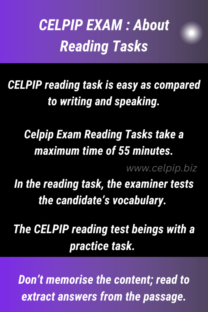 CELPIP EXAM : About Reading Tasks