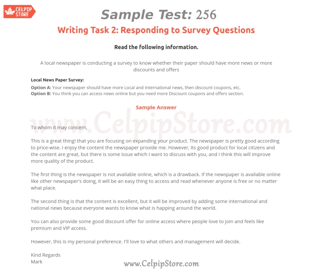 Responding to Survey Questions Sample 256