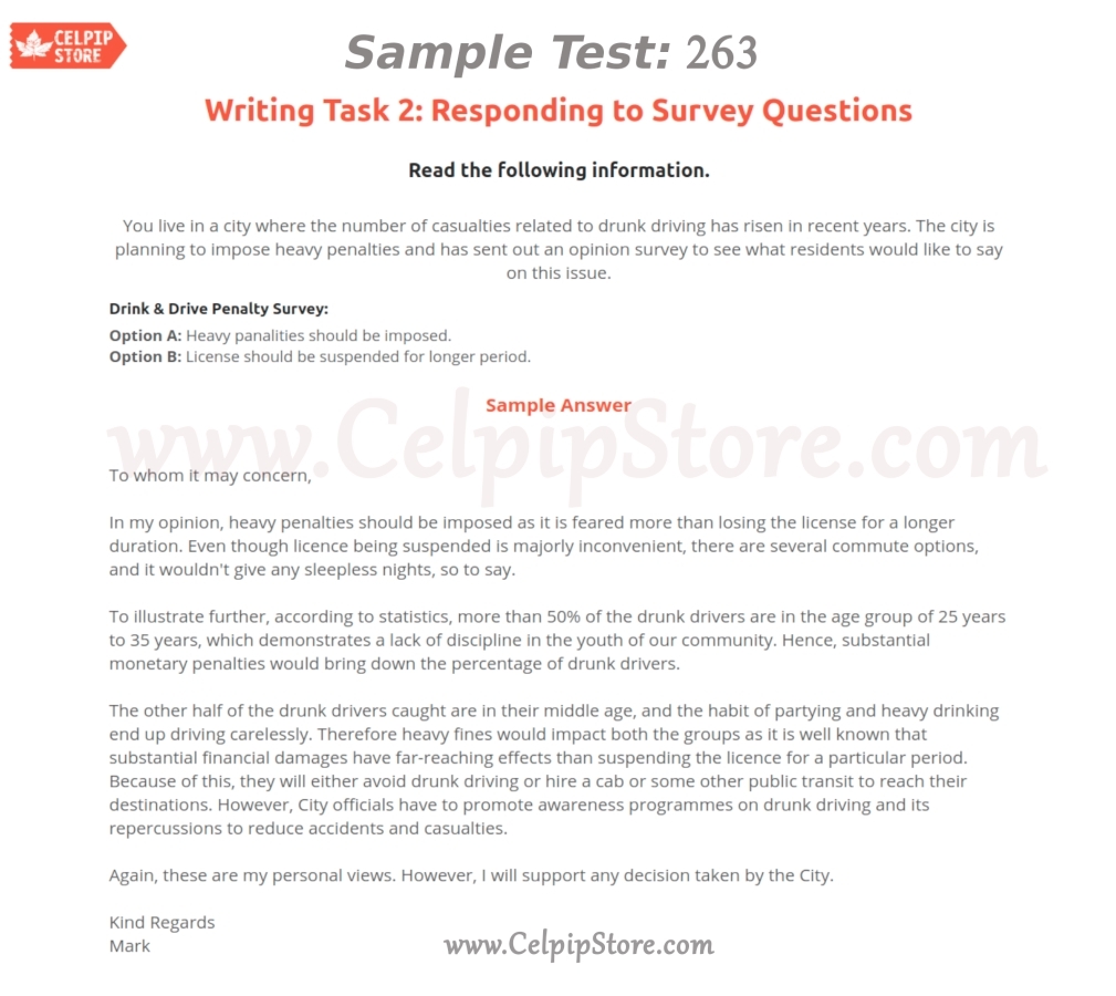Responding to Survey Questions Sample 263