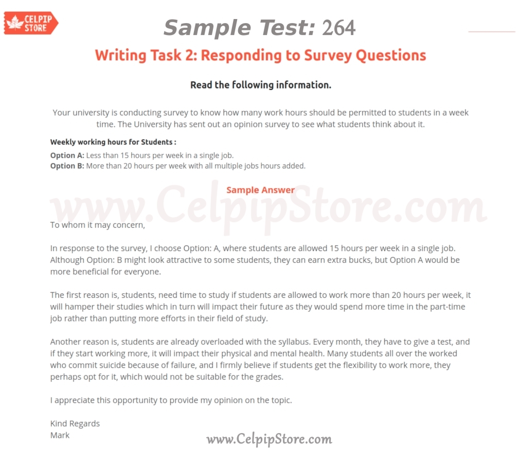 Responding to Survey Questions Sample 264