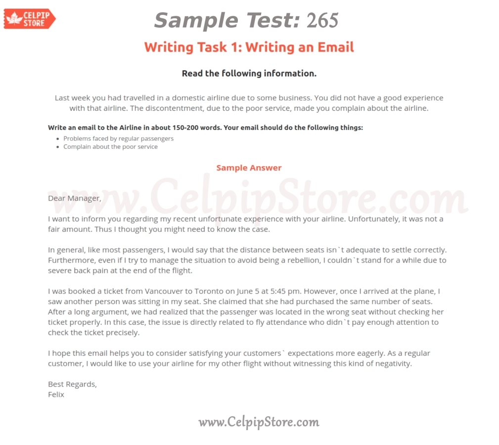 Writing an Email Sample 265