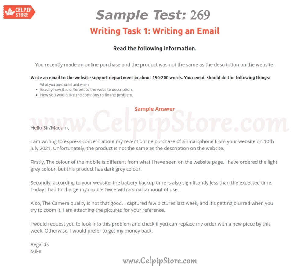 Writing an Email Sample 269