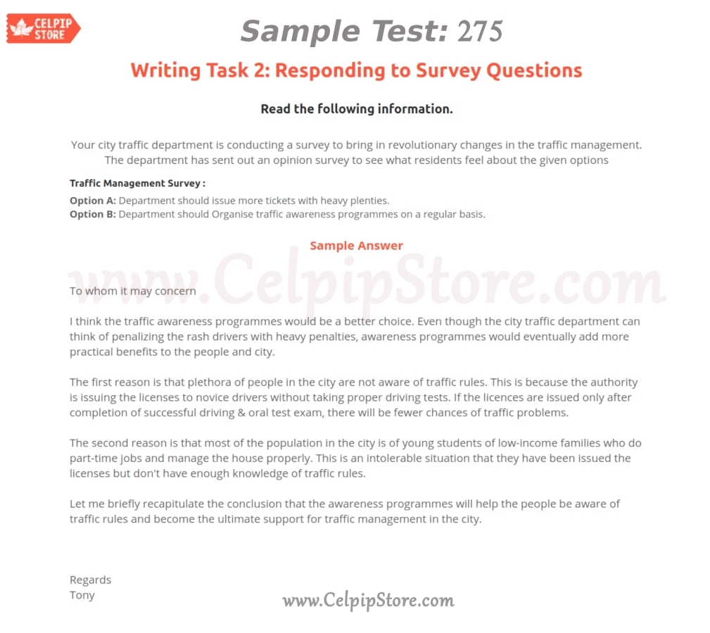 Responding to Survey Questions Sample 275