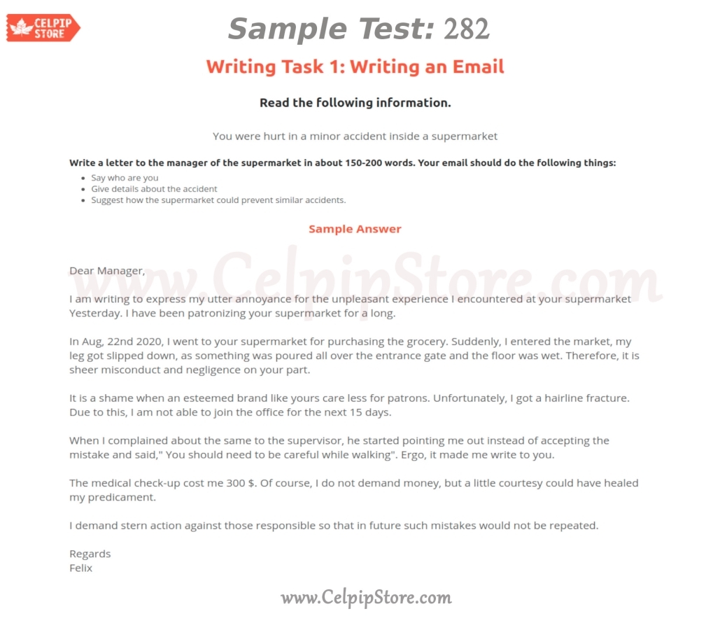 Writing an Email Sample 282