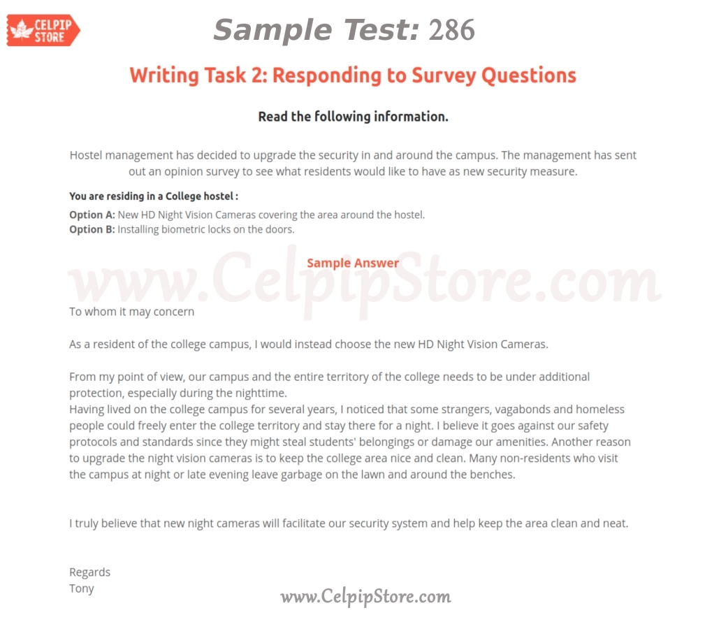 Responding to Survey Questions Sample 286