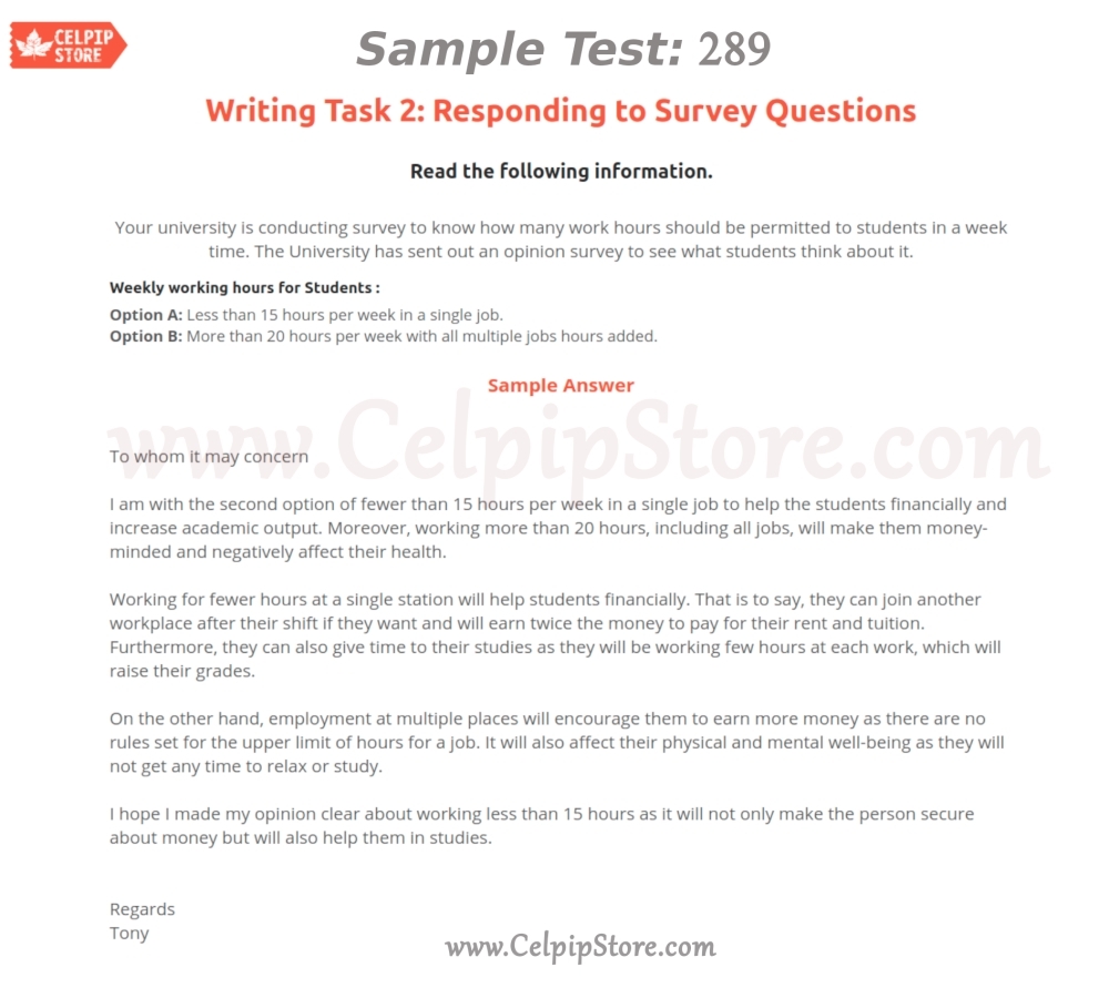 Responding to Survey Questions Sample 289