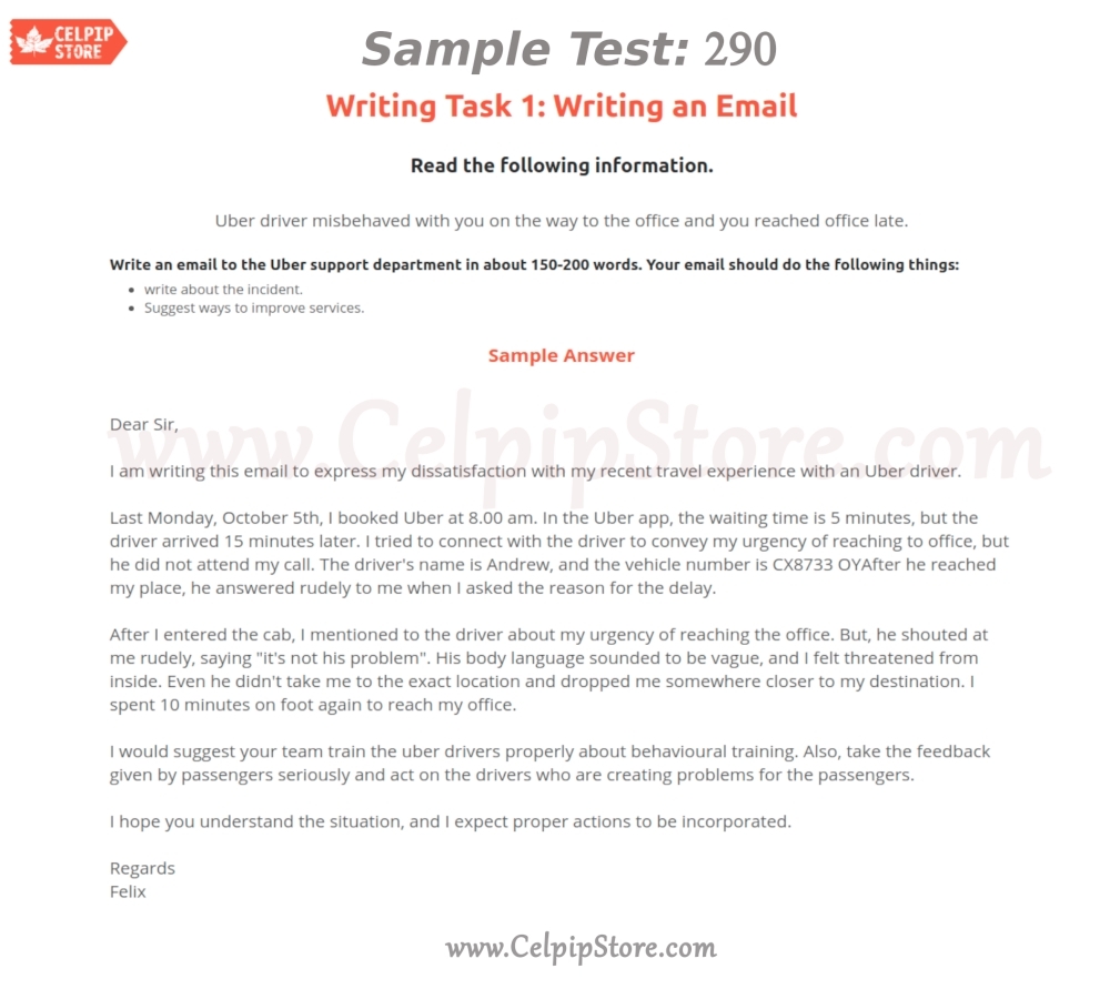 Writing an Email Sample 290
