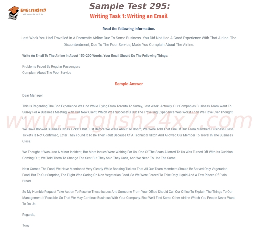 Writing an Email Sample 295