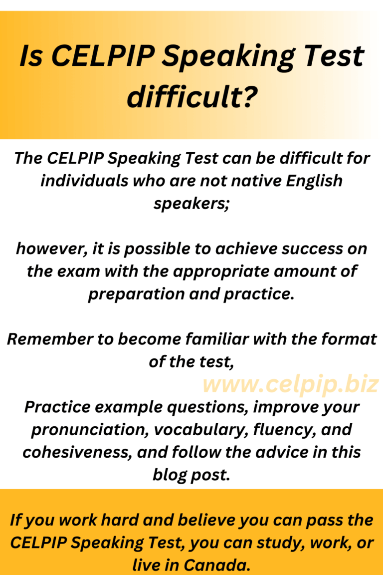 Is CELPIP Speaking Test difficult?