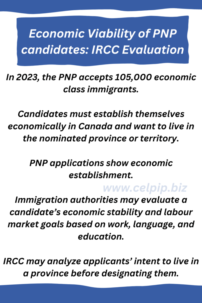 Economic Viability of PNP candidates: IRCC Evaluation